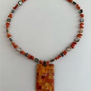 Elegant Orange Beaded Necklace